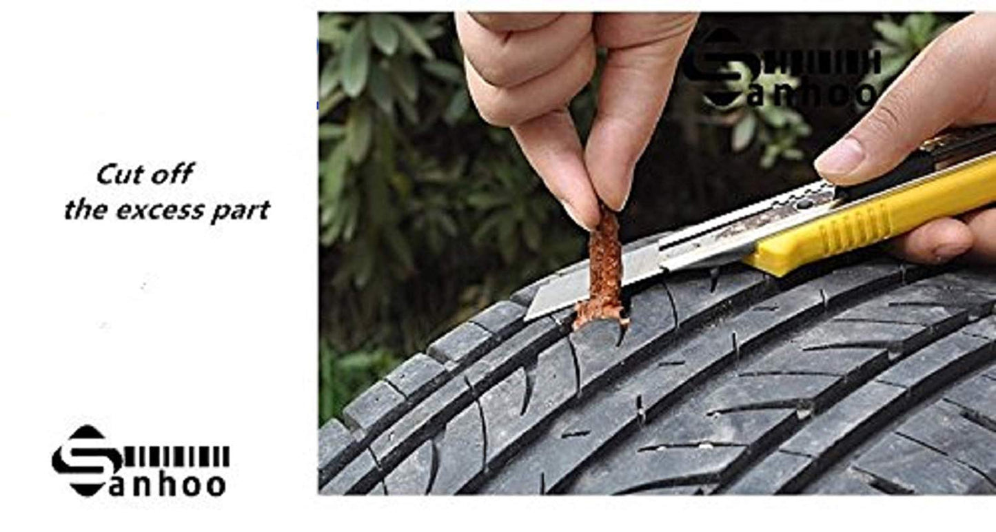 Tubeless Tyre Puncture Repair Kit with Piller and Solution