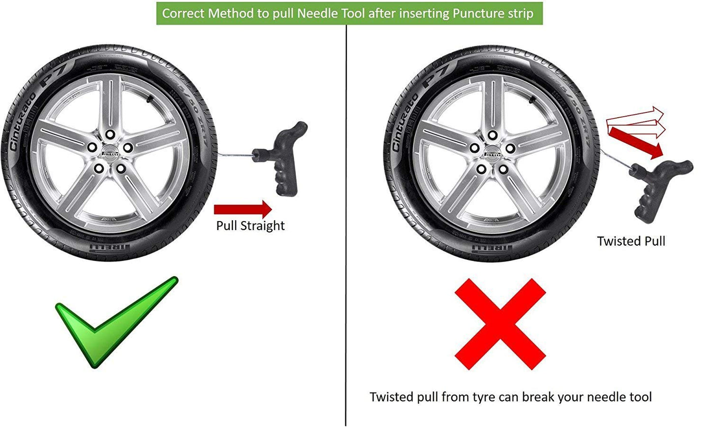 Tubeless Tyre Puncture Repair Kit with Piller and Solution