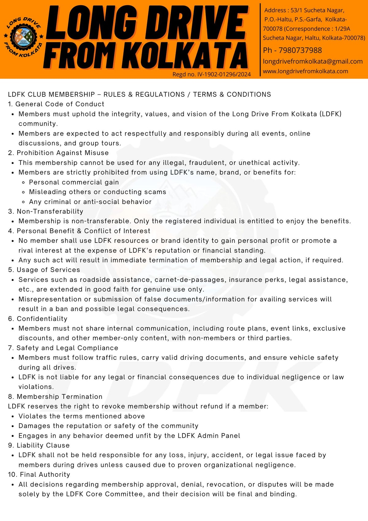 LDFK Gold Membership renewal